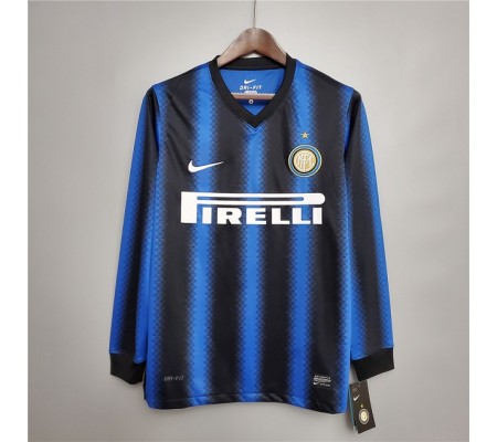 Inter Milan 10/11 Home Blue Long Sleeve Soccer Jersey